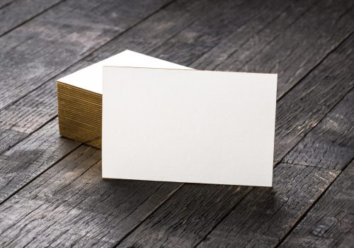 Thick,White,Cotton,Paper,Business,Card,Mock,Up,With,Golden